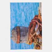 古い係留ボラード キッチンタオル (縦)