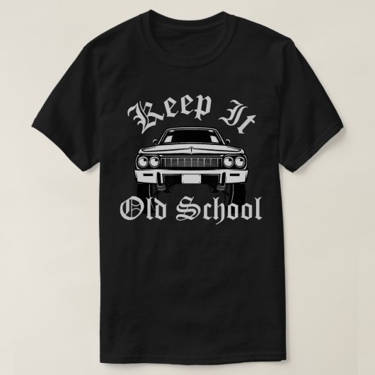 古い保学校のローライダー高齢者 Tシャツ (デザイン正面)