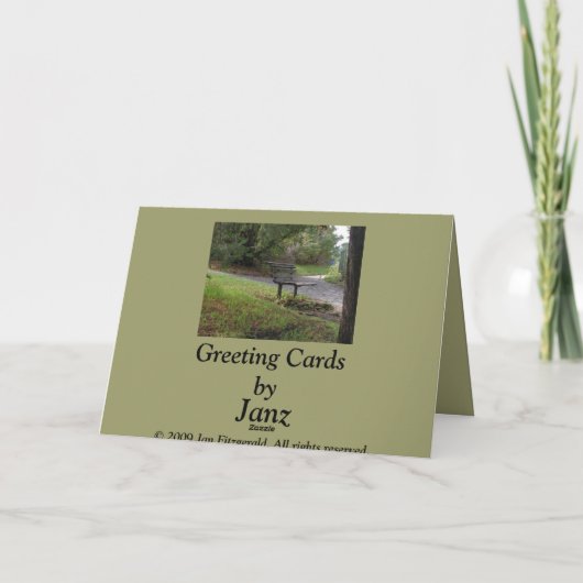 古い公園のベンチ カード (裏面)