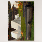 古い内戦の大砲。クリスマスの挨拶 ジグソーパズル (縦)