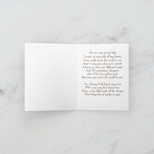 古い写真かわいい同じ双子の女の子の姉に精通 カード (内部)