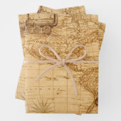 古い写真のアメリカの地図の美しい地図 ラッピングペーパーシート (インサイチュ)