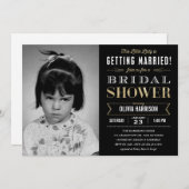 古い写真のブライダルシャワー招待状 招待状 (正面/裏面)
