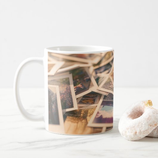 古い写真の山 コーヒーマグカップ (ドーナツ)