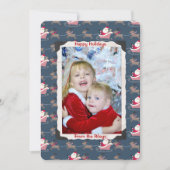 古い写真フレームとサンタクロースの休日 シーズンカード (正面)