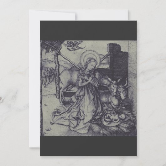 古い出生のシーンはイエスキリストを行く 招待状 (正面)