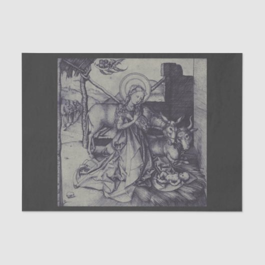 古い出生のシーンはイエスキリストを行く 薄葉紙 (正面)