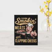 古い列は肉を吸い、頬を叩くおもしろいBb カード (黄色い花)