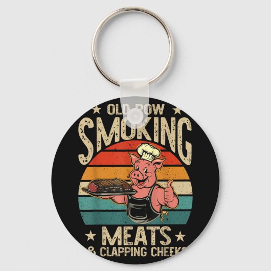 古い列は肉を吸い、頬を叩くおもしろいBb キーホルダー (正面)