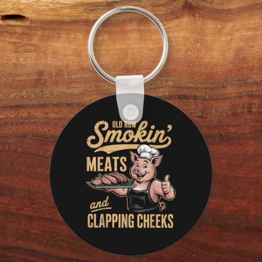 古い列は肉を吸い、頬を叩くおもしろいBb キーホルダー (正面)