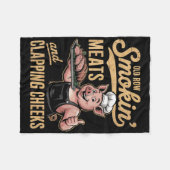 古い列は肉を吸い、頬を叩くおもしろいBb フリースブランケット (正面(横))