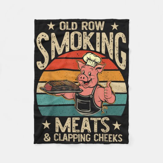 古い列は肉を吸い、頬を叩くおもしろいBb フリースブランケット (正面)