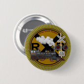 古い列車のラウンドピン 缶バッジ (正面&裏面)