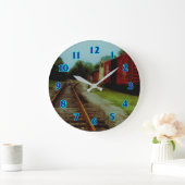 古い列車エンジン ラージ壁時計 (ホーム)