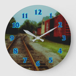 古い列車エンジン ラージ壁時計