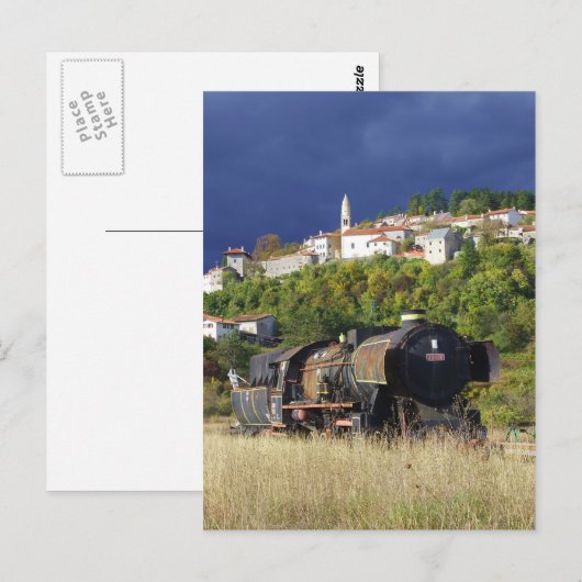古い列車 ポストカード (正面/裏面)