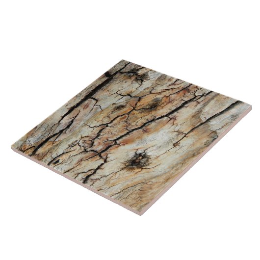 古い割れた木製の自然な樹皮の写真 タイル (側面)