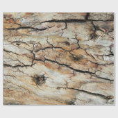 古い割れた木製の自然な樹皮の写真 ラッピングペーパー (フラット)