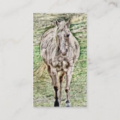 古い割れた絵画馬 名刺 (裏面)