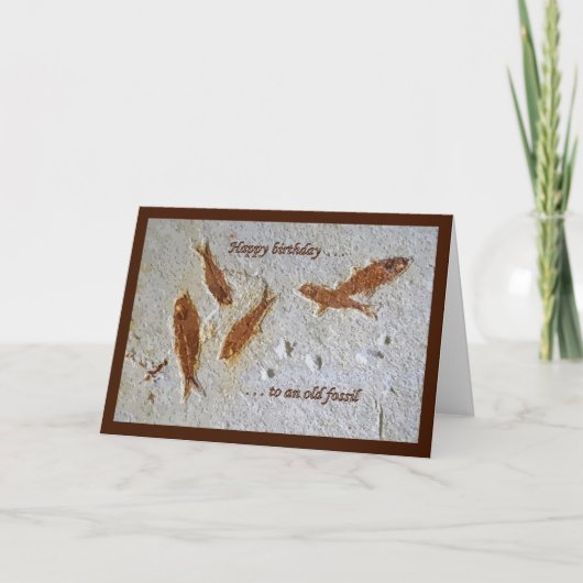古い化石カードへのハッピーバースデー カード (正面)