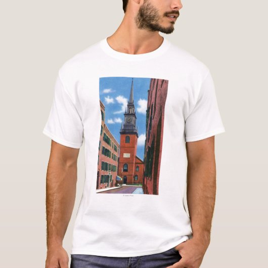 古い北教会の外観 Tシャツ (正面)
