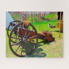 古い南北戦争の砲。クリスマスの挨拶 ジグソーパズル