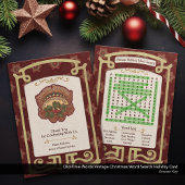 古い単語ヴィンテージクリスマスワード検索 シーズンカード