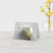 古い原稿の手書きのメッセージカードのオランダカイウユリ カード (黄色い花)