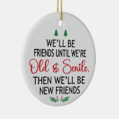 古い友人と老人のクリスマス セラミックオーナメント (右)