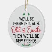 古い友人と老人のクリスマス セラミックオーナメント (左)