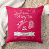 古い友人のための可愛いことわざタイポグラフィグラフィック クッション (ブランケット)
