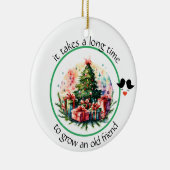 古い友人のベスティーを育てるのに時間がかかる セラミックオーナメント (右)