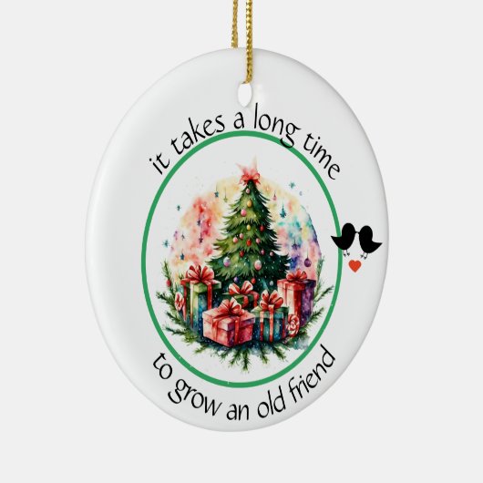 古い友人のベスティーを育てるのに時間がかかる セラミックオーナメント (右)
