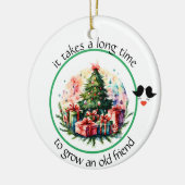 古い友人のベスティーを育てるのに時間がかかる セラミックオーナメント (左)