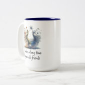 古い友達を育てるには時間がかかる ツートーンマグカップ (正面左)