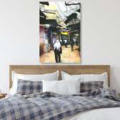 古い古いエルサレムを通って家を歩く キャンバスプリント (インサイチュ (寝室))