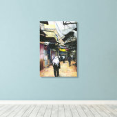 古い古いエルサレムを通って家を歩く キャンバスプリント (インサイチュ (ウッドフロア))