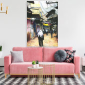 古い古いエルサレムを通って家を歩く キャンバスプリント (インサイチュ (リビング))