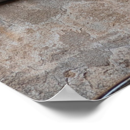 古い古い家の古い壊れた木製の窓、アンティーク ポスター (角)