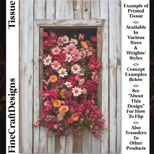 古い古い木材の窓と花CL5デコページ 薄葉紙