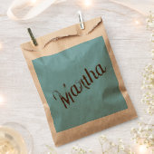 古い名前の好意バッグ（スカイブルー&カッパー） フェイバーバッグ (クリップ留めされた状態)