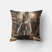 古い図書本のTabby Cat クッション (裏面)