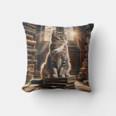 古い図書本のTabby Cat クッション (正面)