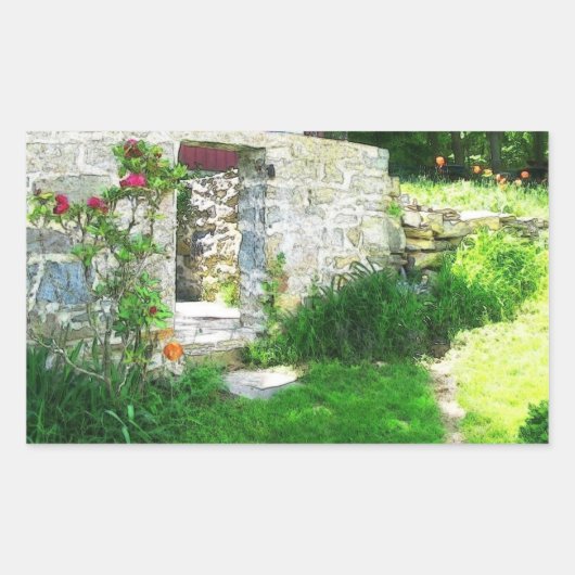 古い国のルートセラーのシール 長方形シール (正面)