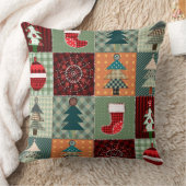 古い国ファッションドのクリスマスのパッチワーク クッション (ブランケット)