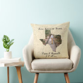 古い地図と愛が住むテキサス州州の形をした写真 クッション (椅子)