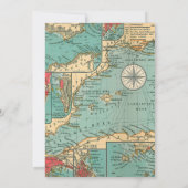 古い地図のベビーシャワーのパーティの招待状 招待状 (裏面)