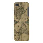 古い地図の地球 iPhoneケース (裏面左)