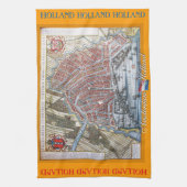 古い地図アムステルダムオランダ キッチンタオル (縦)