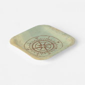 古い地図旅行のコンパス ペーパープレート (傾斜あり)